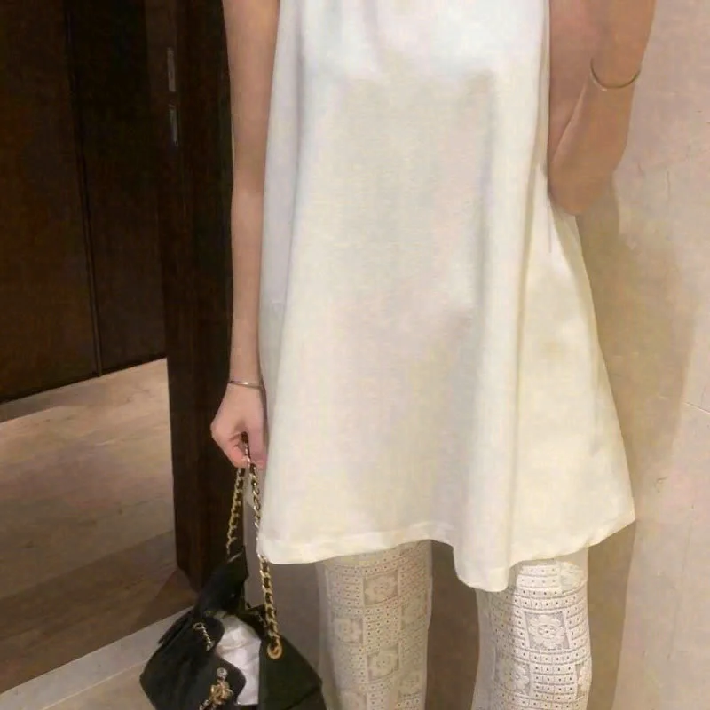 2026 Spring, Summer, Autumn New Chic and Versatile Niche Fashion Lace-Up Sleeveless Halter Dress