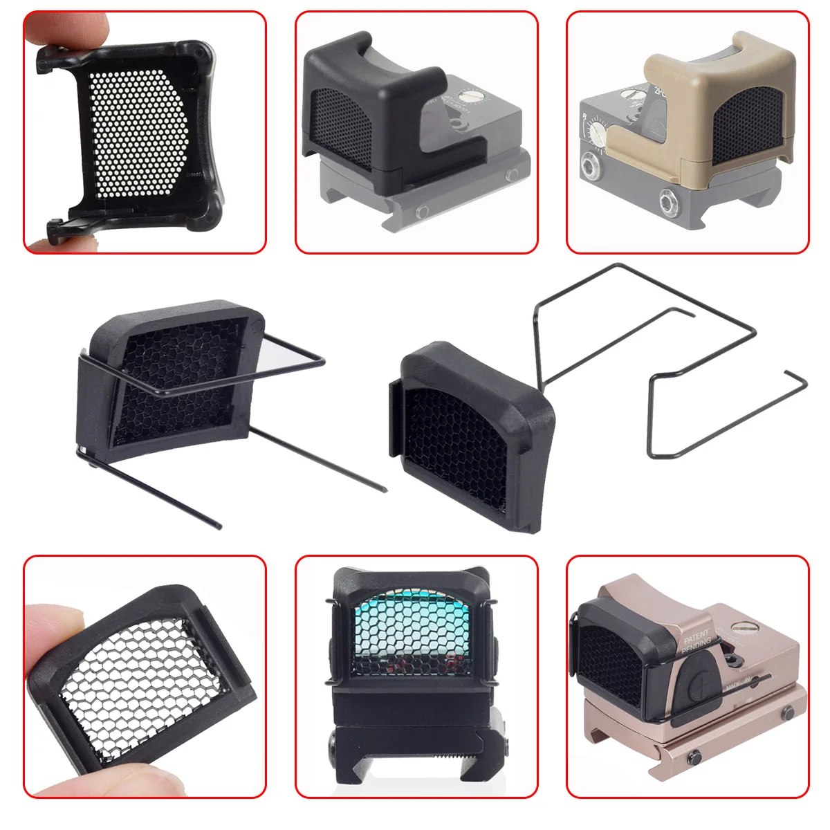 Anti-Reflection Device Killflash Protective Lens Honeycomb Metal Mesh Protector Cover For RMR Red Dot Sight Scope Protector Cap