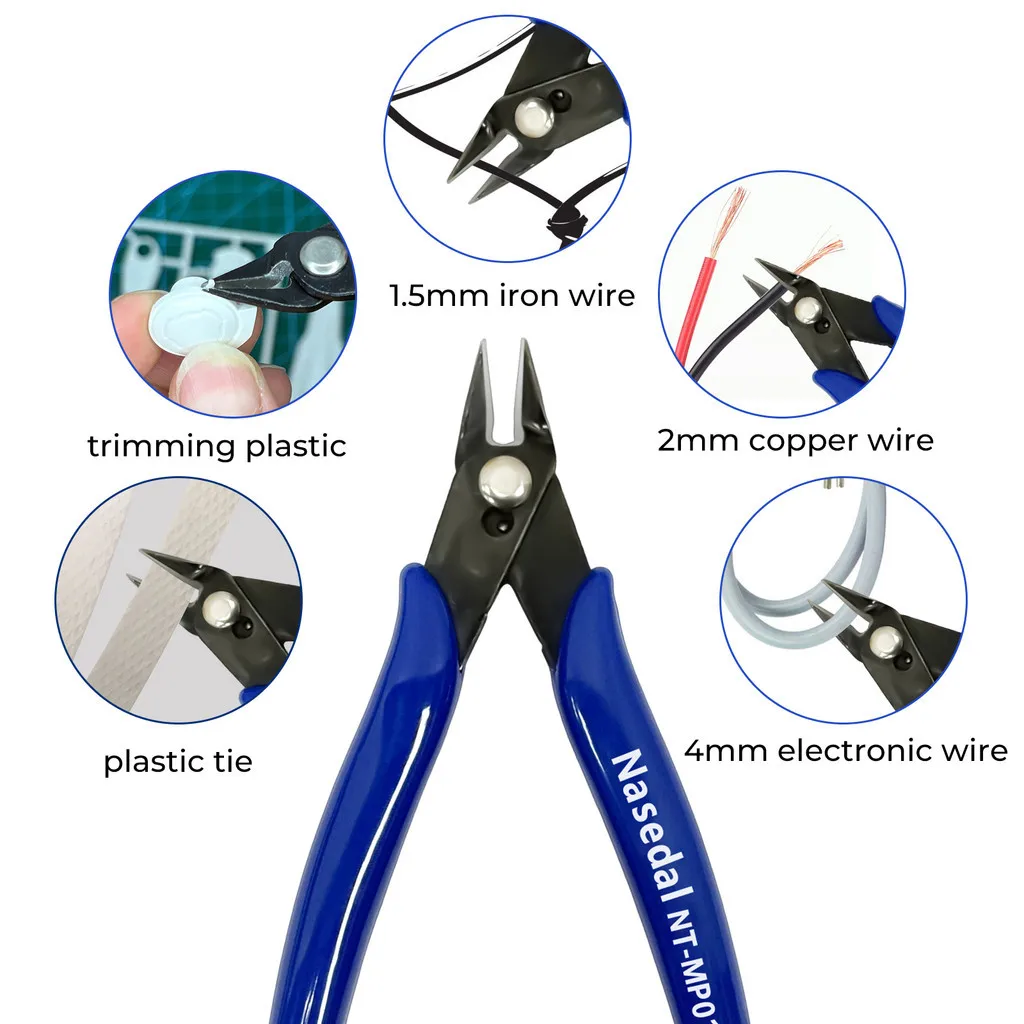 Nasedal Universal Hohe Manganstahl Diagonal Zangen Elektrische Draht Kabel Schneider Flush Nipper Side Snips Hand DIY Werkzeuge