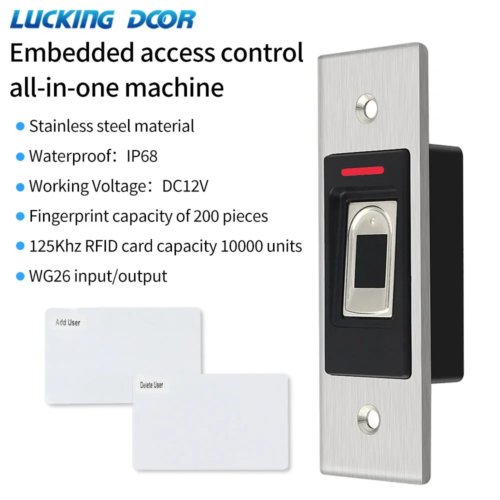 

Smart Door Lock Keyboard Fingerprint RFID Access Controller Waterproof Metal Keypad Concealed Pit mount Biometric Access Control