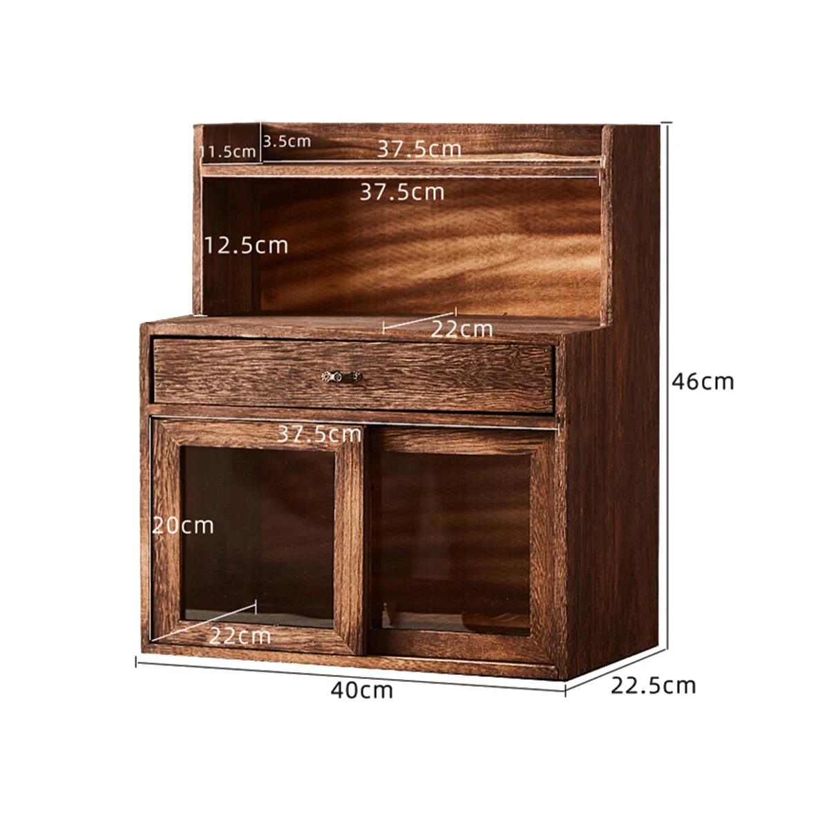 Solid wood dustproof tea cosmetic tea cabinet desktop boogie stand tea cup holder teapot display stand storage shelf