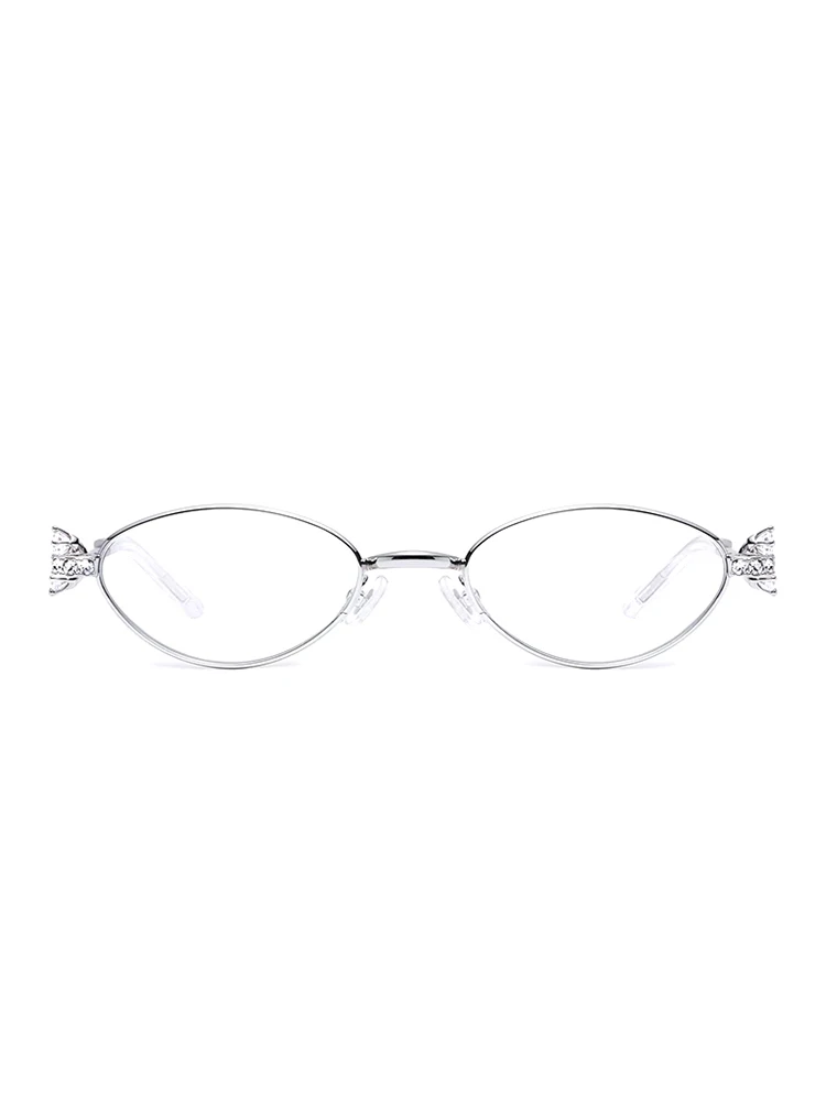

Ultra-Light Metal Oval Frame Eyeglasses Women's Sle Evil Pet Jewelry Series GM Carat Anti-Blue Light Optical Glasses