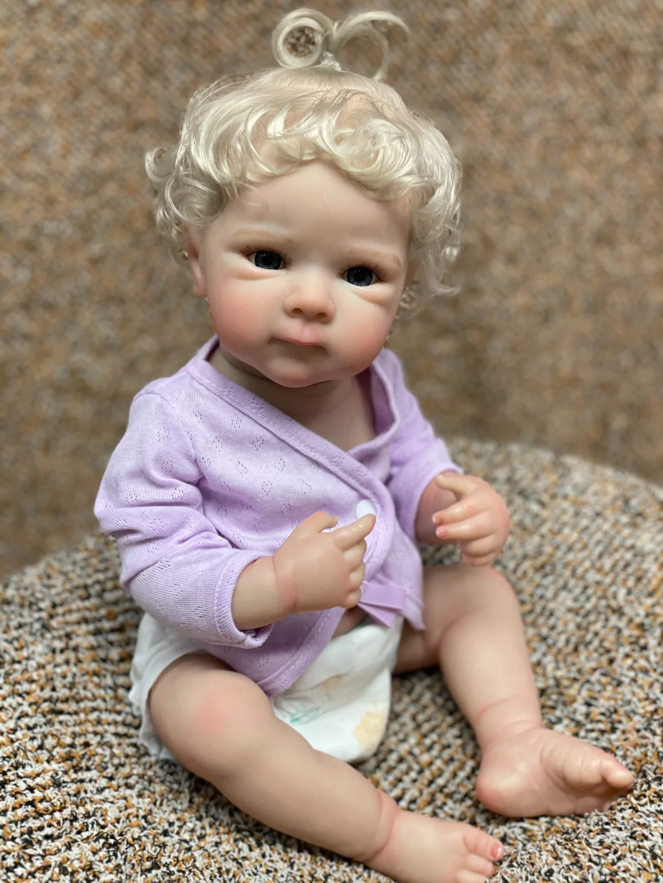 18インチのリボーンドール、手作りのリアルな新生児シリコンビニールタッチのベビーガールベティ