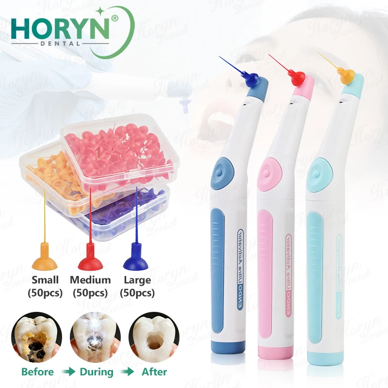 Horyn EA01L Endo Activator 01 LED with Color-coded Tips – Portable Root Canal Cleaning Device, 150 Pieces