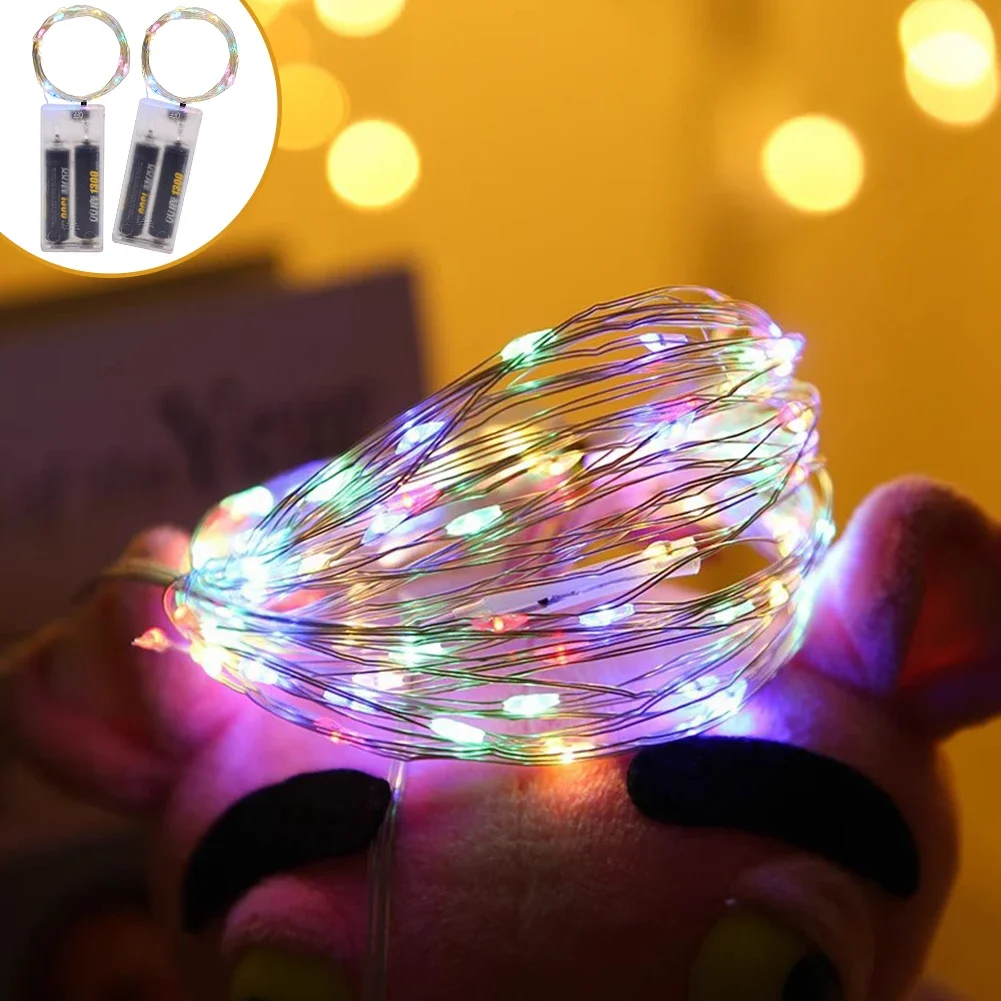 AA電池式LEDストリング,2m, 20個のLEDストリング,銅線,クリスマスデコレーション,結婚式,パーティー,2m