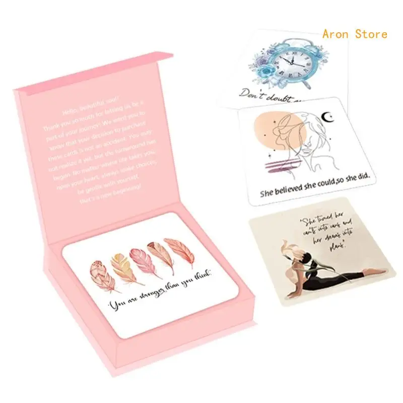 50PCS Capacitando Cartões Celebração para Mulheres com Afirmações Positivas H3CF