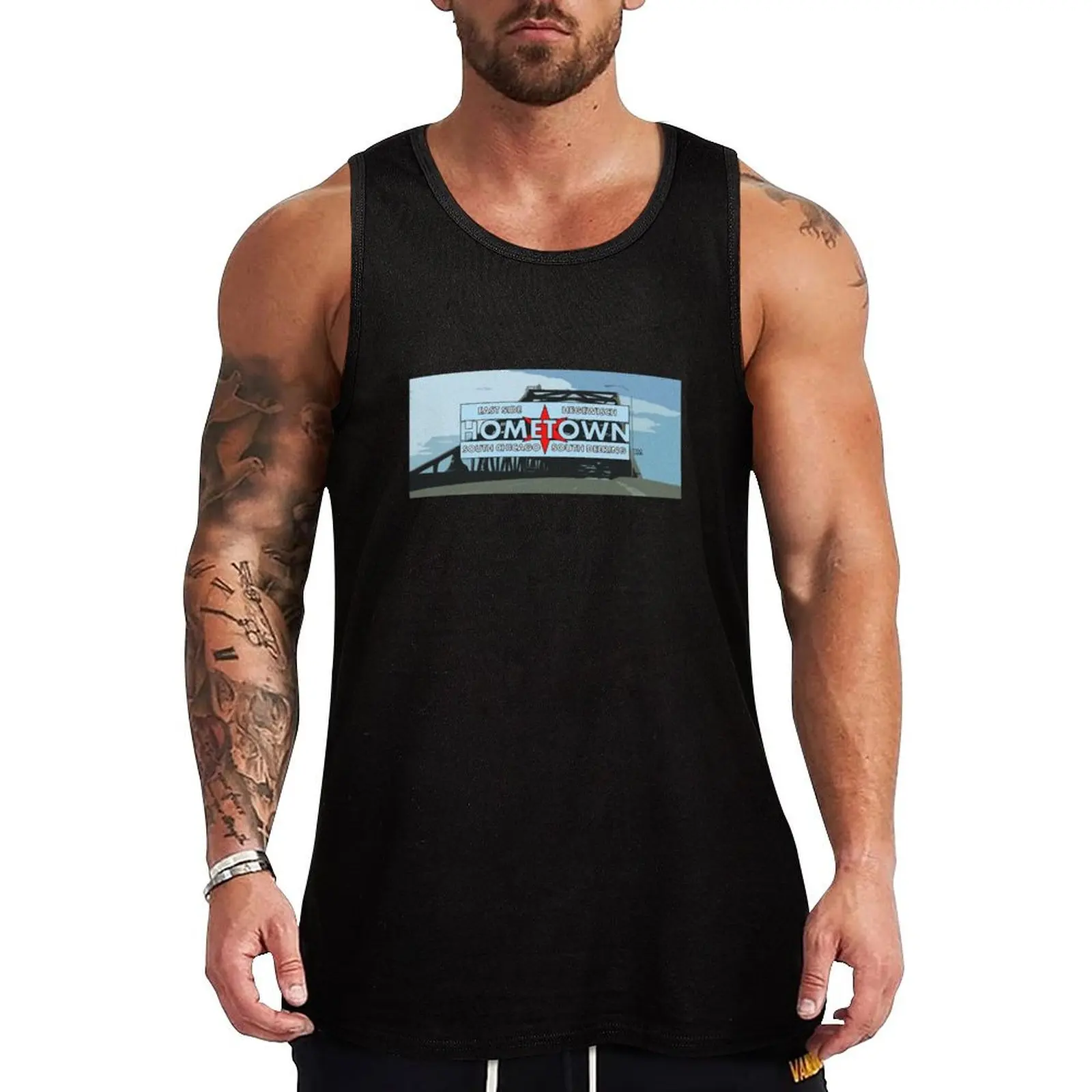 

HOMETOWN Skyway Tank Top Sleeveless men Men sleeveless tee T-shirt sports Sportswear for men