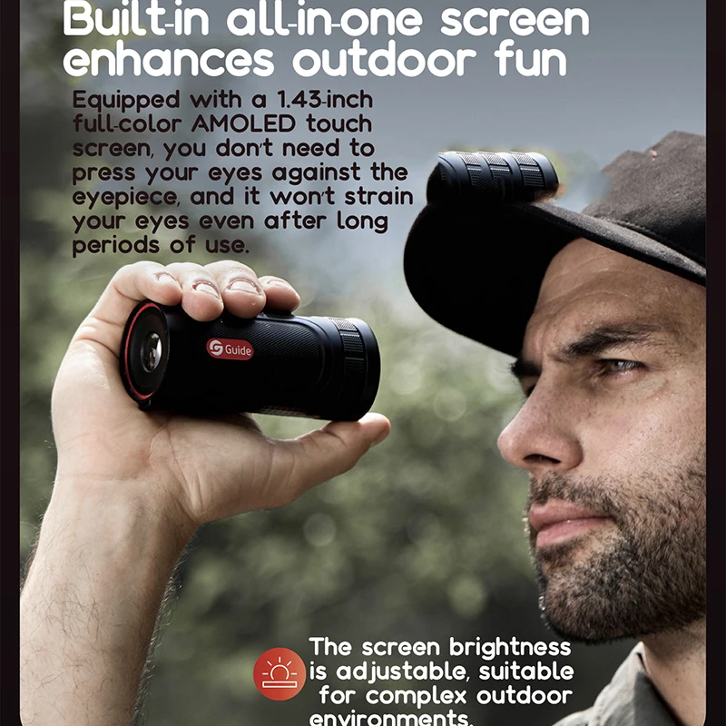 Celownik termowizyjny do karabinu myśliwskiego Raider TE211M, zintegrowany mini noktowizor na podczerwień do wyszukiwania i skanowania.