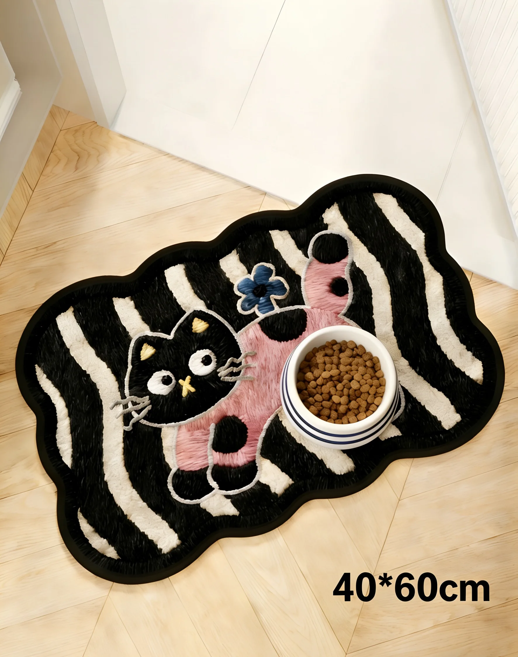 حصيرة طعام الحيوانات الأليفة الكرتونية - حصيرة جل السيليكا العالمية للقطط والكلاب، بساط تغذية الحيوانات الأليفة ماص وغير قابل للانزلاق