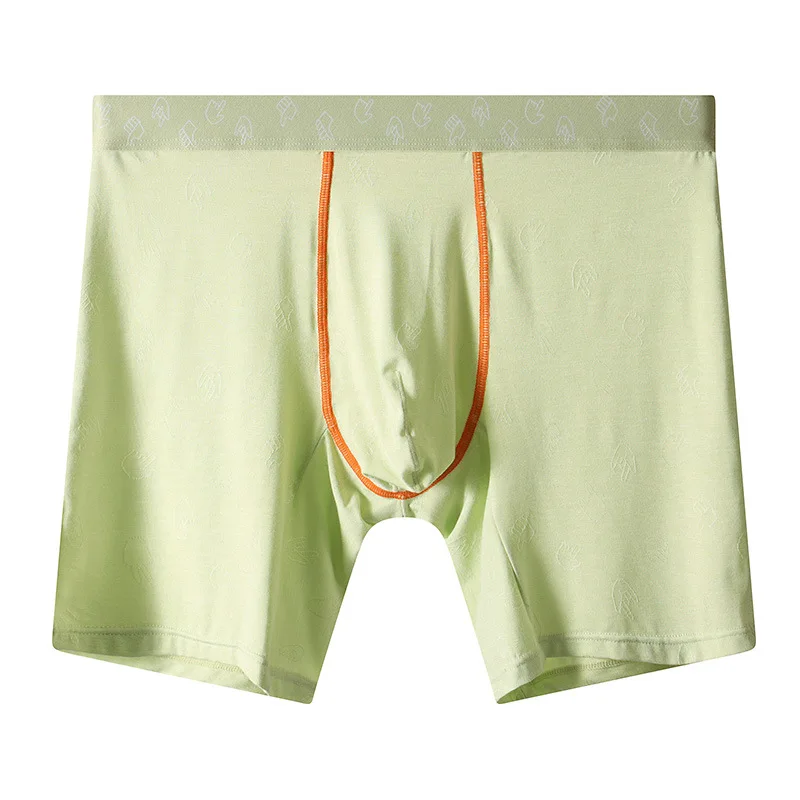 

Men's Modal Boxers Briefs Anti-wear Legs Mid-waist Sports Underwear Jacquard Breathable Bulge Enhancing Underpant Support Shorts