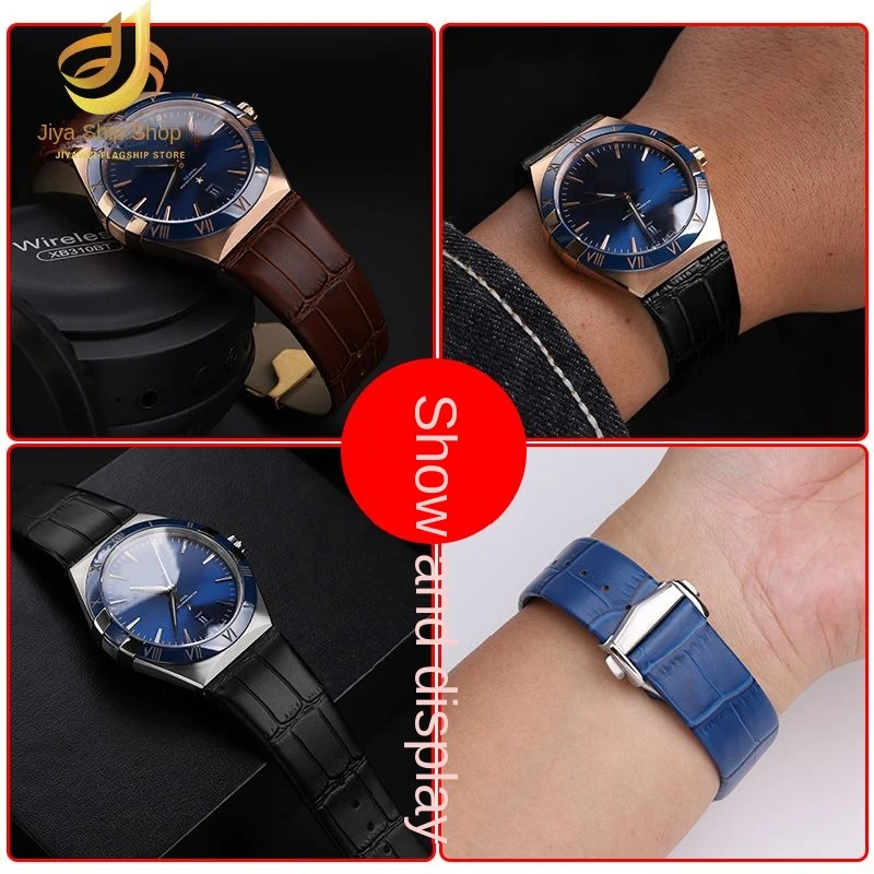 For Omega Constellation Double Eagle Series genuine leather watch strap notched cowhide bracelet accessories men women 23mm 25mm