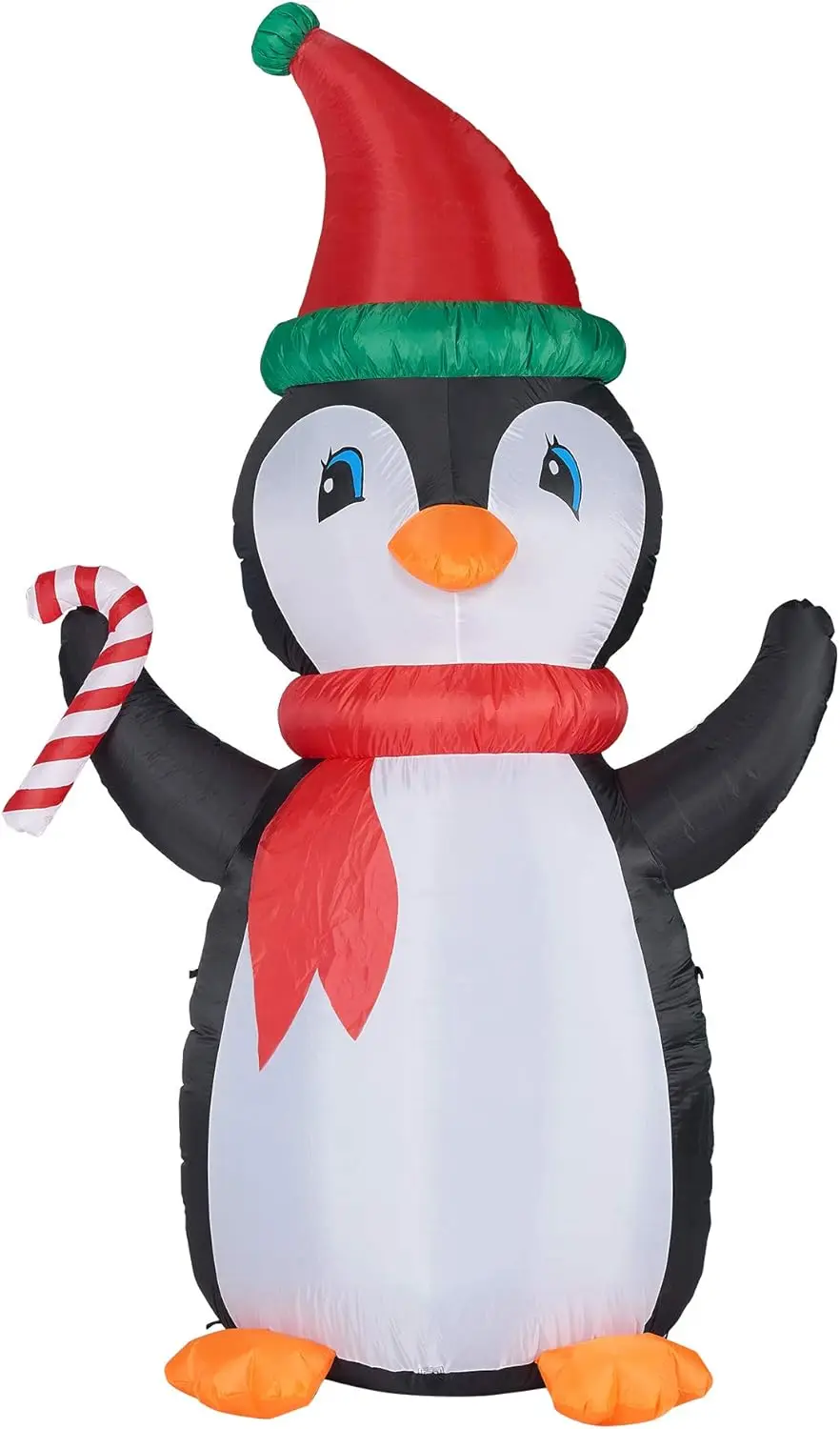 

10-Ft Pre-Lit Christmas Inflatable Penguin & Candy Cane with RGB Lights and Storage Bag
