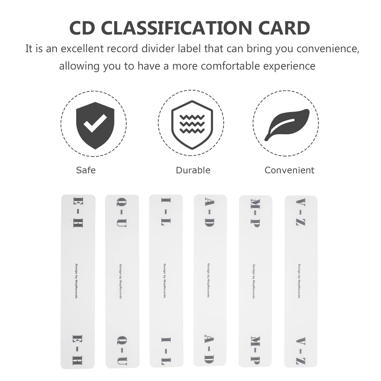 Record Player Sorting Card Disc Index for Shelf Storage Partition Plate Tag Dividers Office