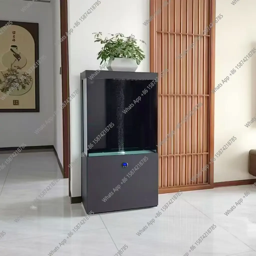

MX Living Room Fashionable Vertical Fish Tank Floor-to-ceiling Ultra-white Glass Intelligent Self-circulating Ecological Fish Ta