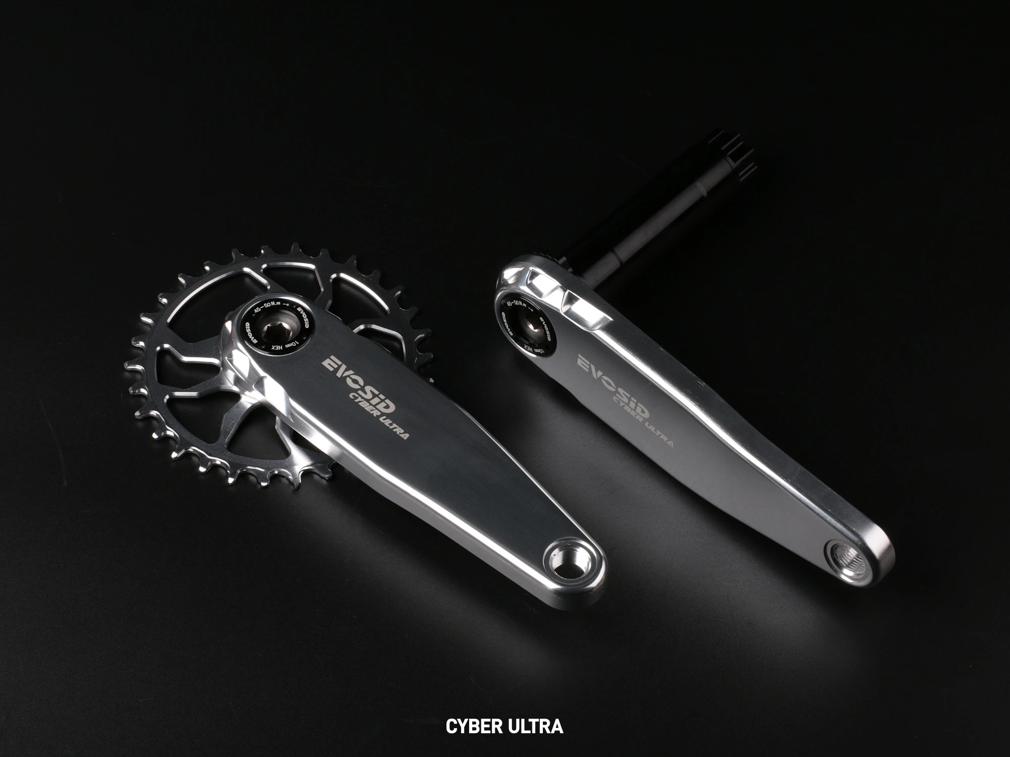 EVOSID MTB Fahrrad-Kurbelgarnitur 160165/170mm 3-Bolzen-Direktmontage AL Ultraleicht Mountainbike-Kurbel Kettenblatt 30-38T CNC für DH AM XC – Detail 3