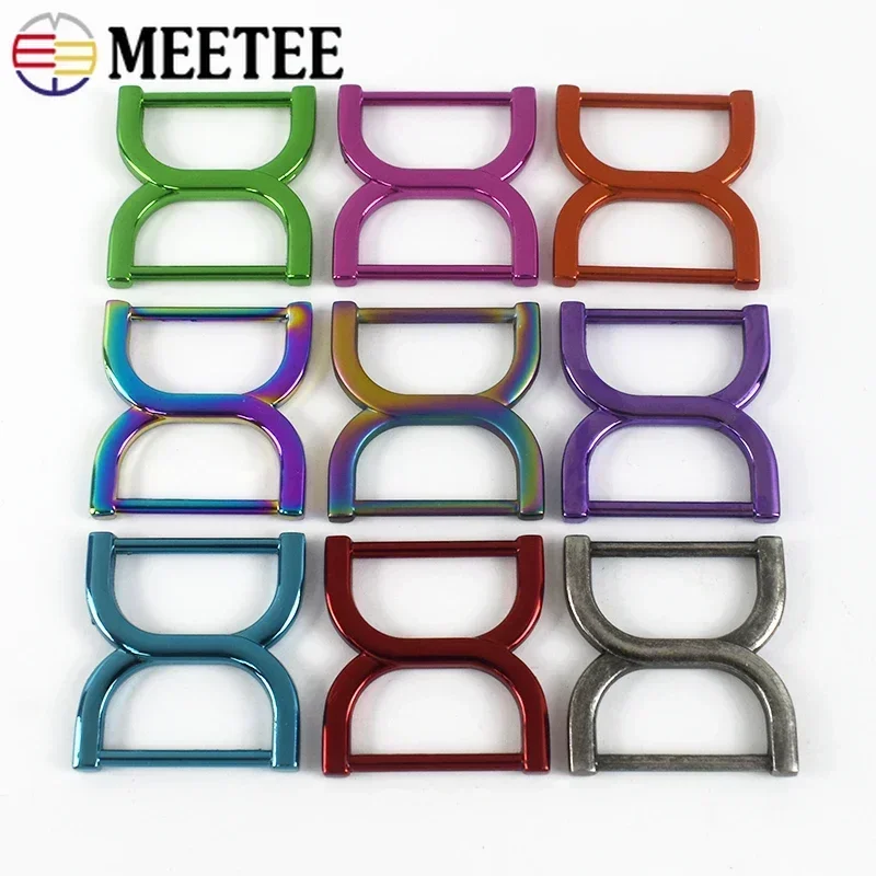 5/10Pcs Meetee 25mm Metal Ring Buckles Bag Belt Connector Clasp Webbing Strap Garment Loop Button Hook DIY Hardware Accessories