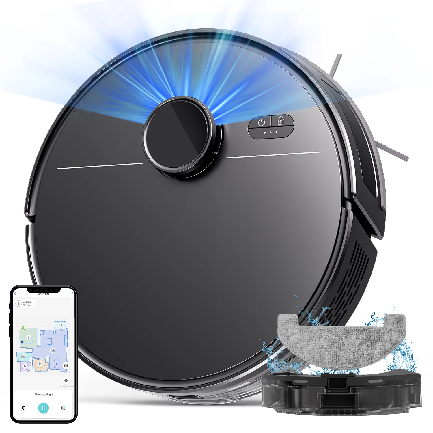 Local stock in US 3000Pa Powerful Suction Multifunctional Lidar Smart Automatic Cleaning Mopping Robot Vacuum Cleaner