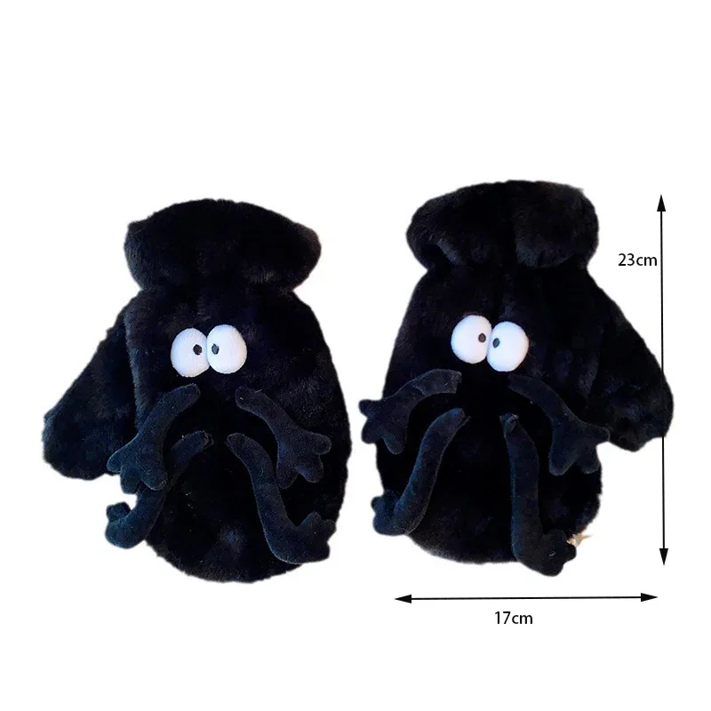 Lovely Outdoor Full Finger Autumn Mittens Women Cute Cartoon Cosplay Gloves Plush Bear Cloud Frog Gloves Winter Funny Mittens