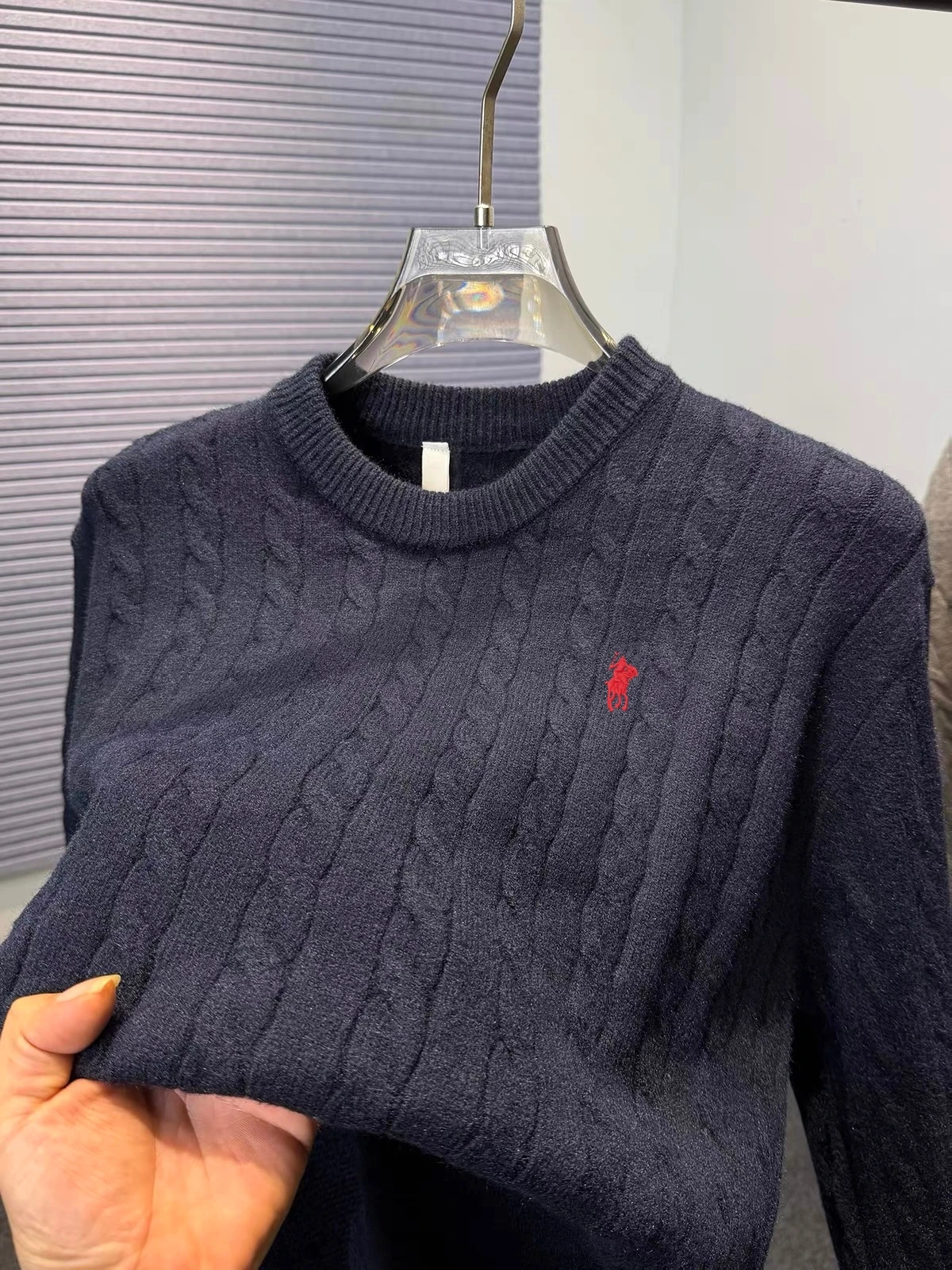 High Quality Fashion Round neck Sweater men's autumn winter new classic jacquard Brand Paul embroidery casual knitted pullover