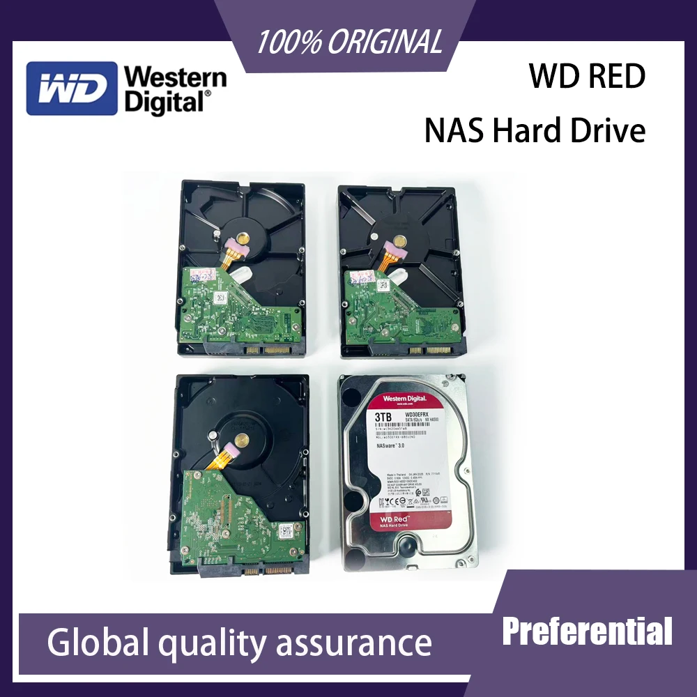 New Western Digital mechanical hard drive WD Red 4TB 3TB 2TB 41TB SATA CMR Vertical 3.5-inch NAS Server Data 64MB Cache 5400 RPM