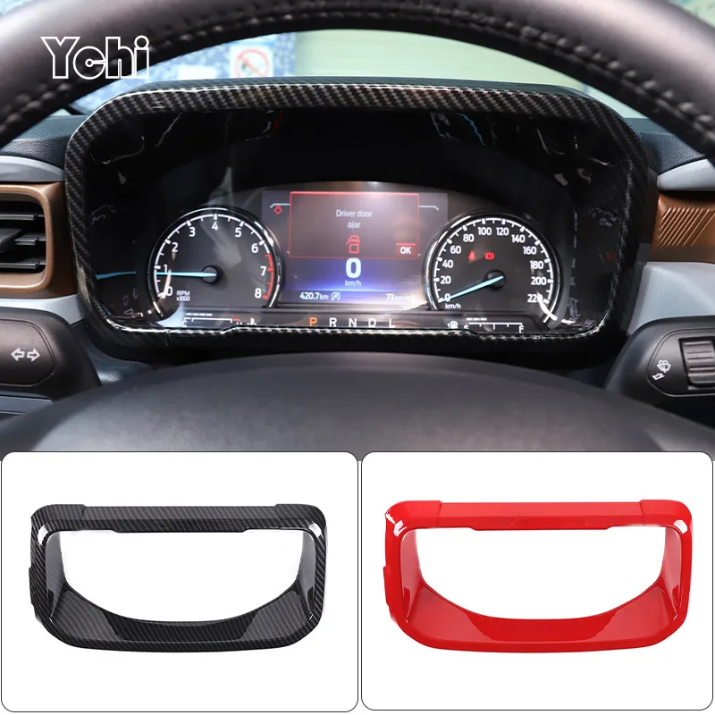 

For Ford Maverick 2022 ABS Carbon Fiber Car Interior Dashboard Instrument Panel Screen Frame Cover Trim Sticker Accessories