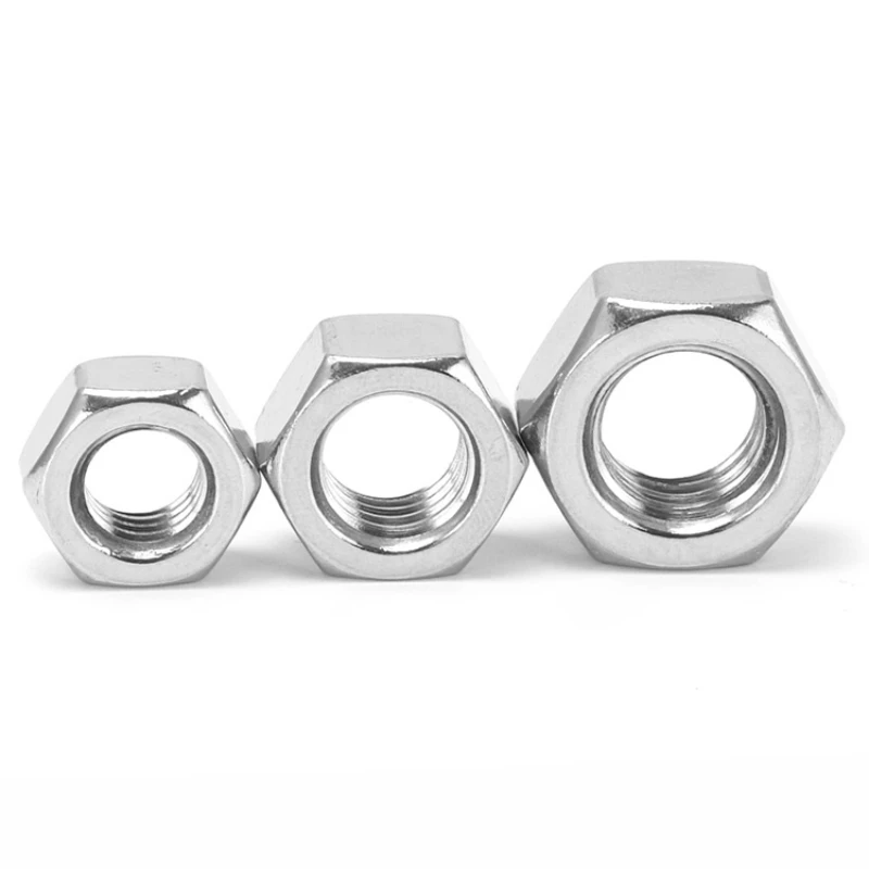 304 Stainless Steel 4#-40 6#-32 - 12#-24 1/4-20 5/16-18 3/8-16 7/16-14 1/2-20 5/8-11- 3/4-16 US Coarse Thread Hex Nuts