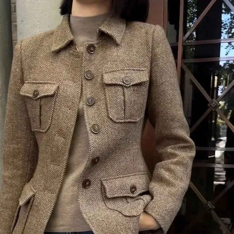 

Spring and Autumn Women's Overalls Jacket Female New Style Vintage Jacket Warm Look Slimmer Fashion Women Jacket