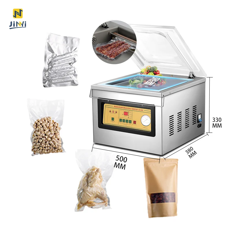 JINYI desktop fresh meat kitchen vacuum packing Multifunctional household small restaurant vacuum packaging machine