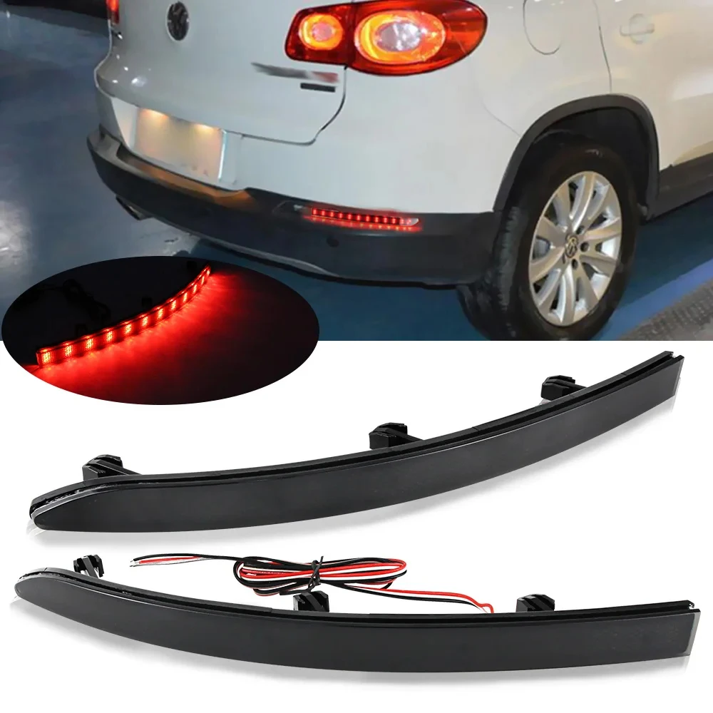 For Volkswagen Tiguan 2009 2010 2011 2012 2013 2014 2015 2016 LED Rear Bumper Reflector Light Car Tail Stop Brake Fog Lamp 2Pcs