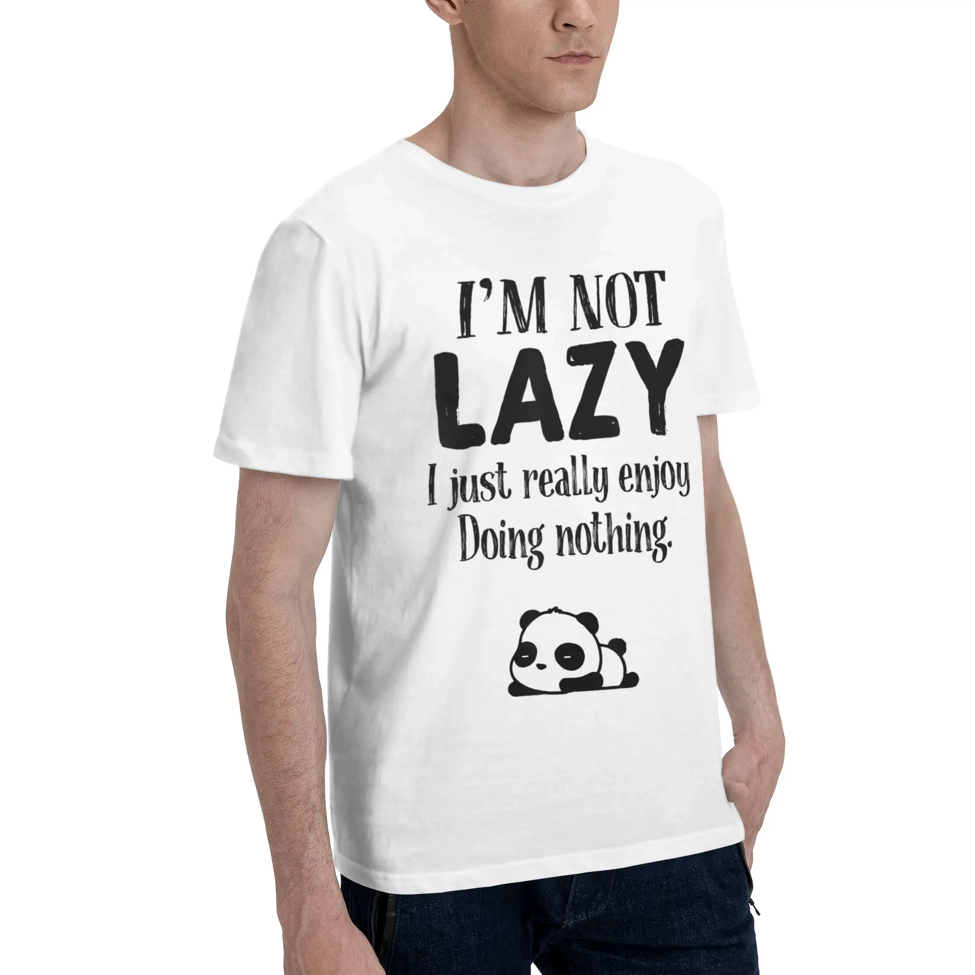Men Women Graphic I'm Not Lazy I Just Really Enjoy Doing Nothing T Shirt Tee Pure Cotton  T-shirts Clothing