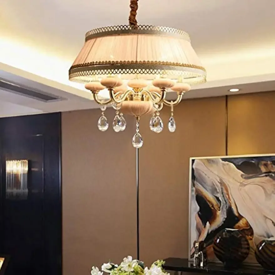 Prism Round Crystal Chandelier Lighting Chandelier Lamp Retro Nordic LED Chandelier Hanging Light