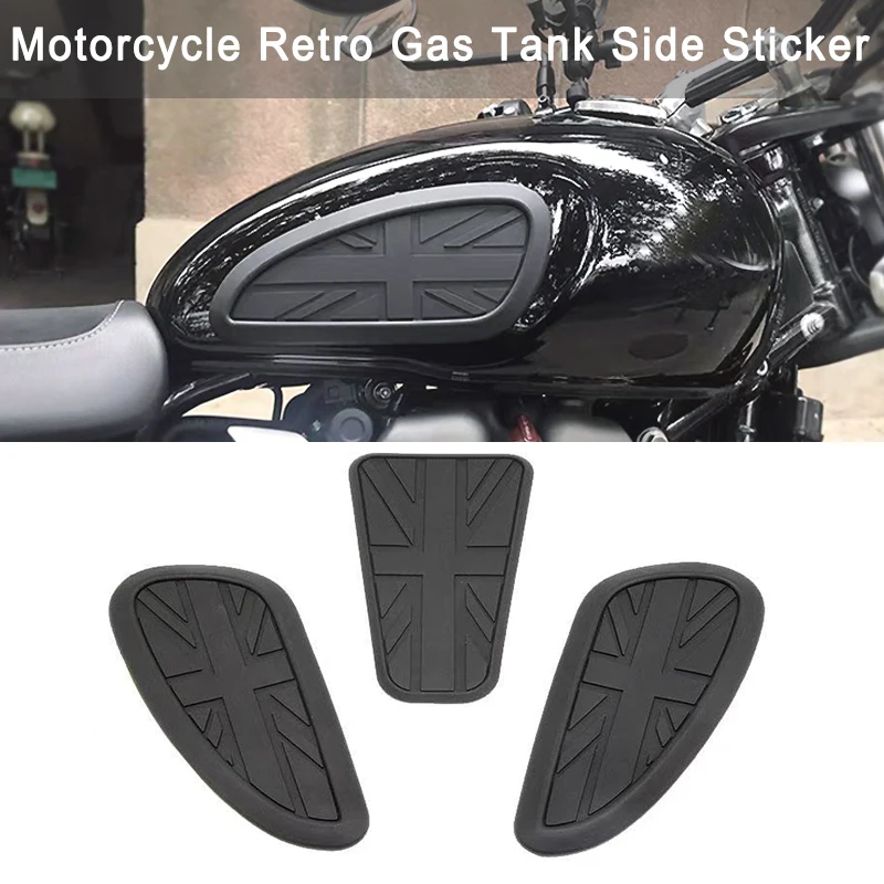 Universal Retro Motorcycle Tank Pad Knee Grip Fuel Tank Protector Decal For Triumph T100 T120 Scrambler Thruxton Cafe Racer Anti