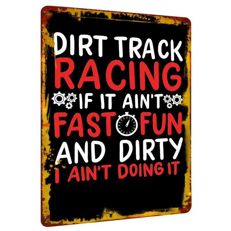 Dirt Track Racing Metal Wall Art If It Aint Fast Fun Decor for Garage Man Cave Racing Enthusiast Gift