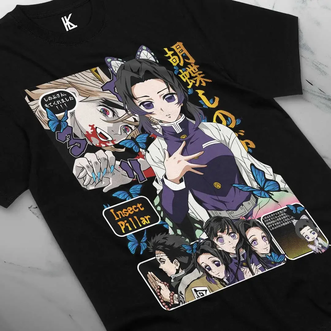 Shinobu Kocho T-Shirt Demon Slayer Kimetsu No Yaiba Design Anime Soft Tee Cotton