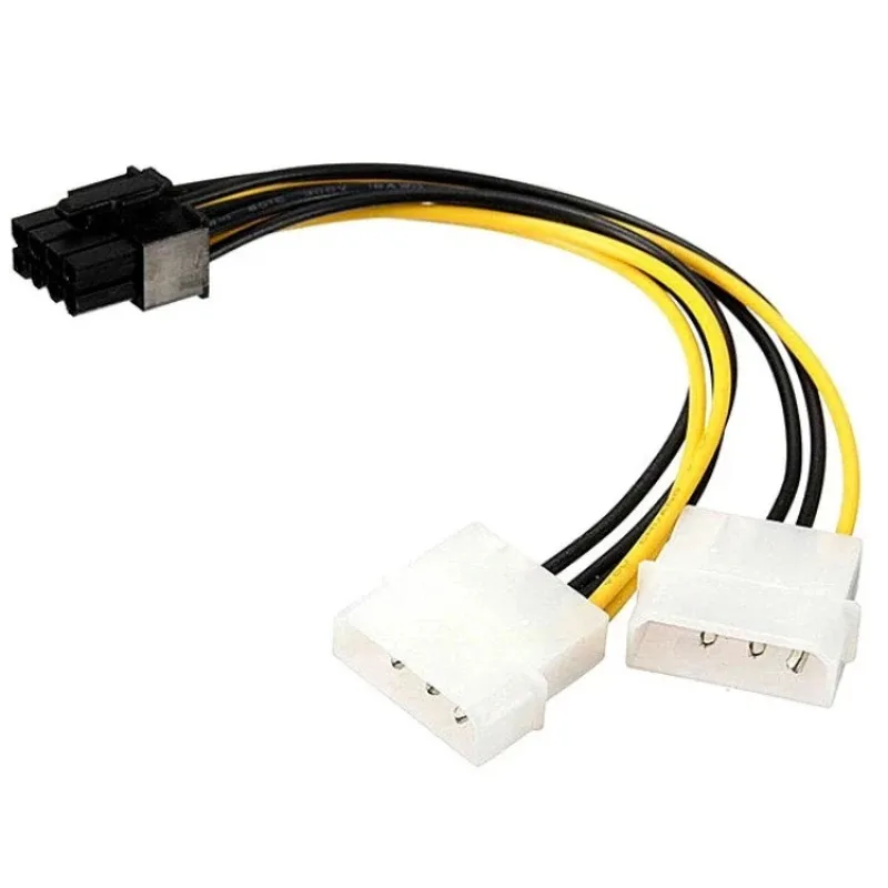 Power Cable 18cm 8Pin To Dual 4Pin Video Card Power Cord Y Shape 8 Pin PCI Express To Dual 4 Pin Molex Graphics Card 280903