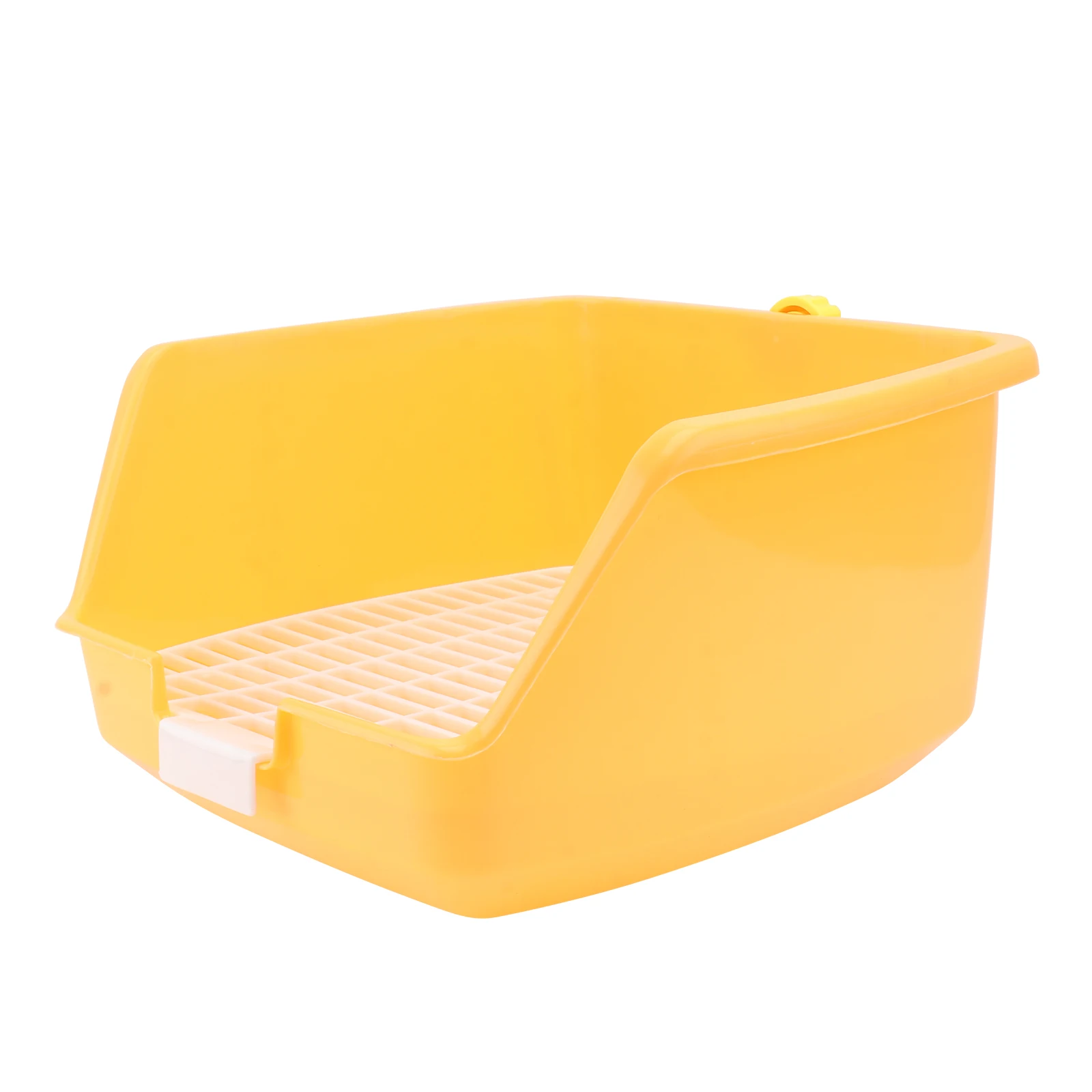 

Superior Quality Rabbit Toilet Small Pet Bathroom Plastic Pee Basin Yellow Cage Anti Spraying Urine Detachable Grids Easy Clean