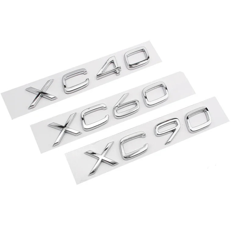 سيارة ABS الخلفي الجذع كروم رسائل كلمة شارة شعار شعار الشارات ملصق لفولفو XC40 XC60 XC90 XC30 XC50 XC70 XC80 اكسسوارات