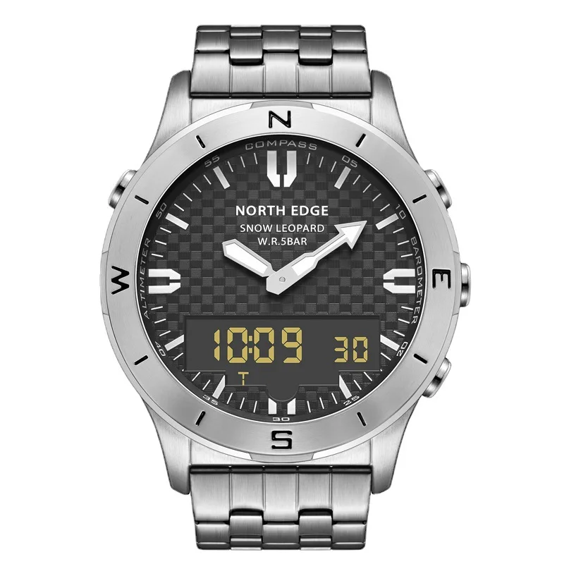 NORTH EDGE Men's Sports Digital Watches Business Luxury Watch For Men Waterproof 50M Altimeter Barometer Compass Luminous Clock