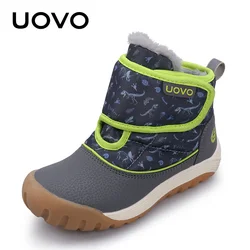 UOVO-Botas de nieve cálidas para niños y niñas, zapatos de moda, calzado de invierno, talla pequeña #24-33, 2024