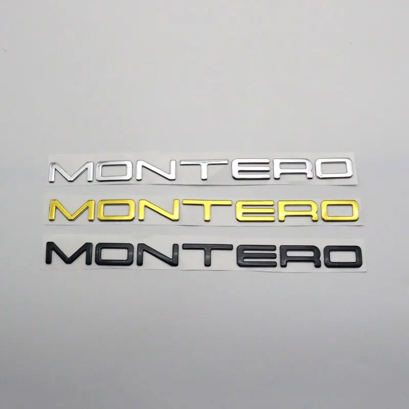 For Montero LS SR Emblem Sticker 3D Letter Car Body Rear Trunk ABS Silver Gold Black Nameplate Auto Logo Badge Decal