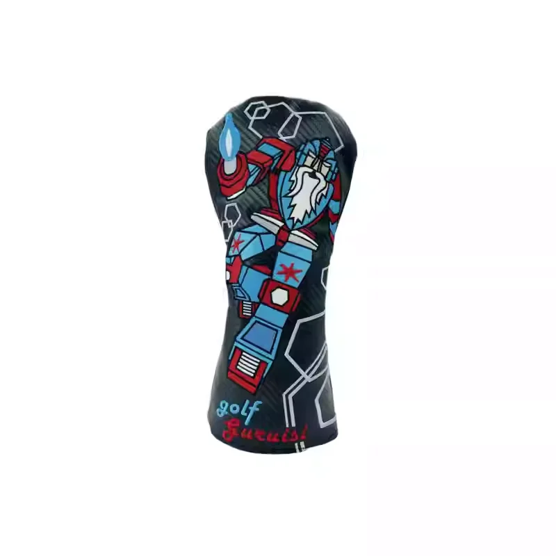 Golf HeadCovers Set Driver Fairway Hybrid Putter Premium PU Material Head Cover Deformation of Wizard Style Golf Headcovers