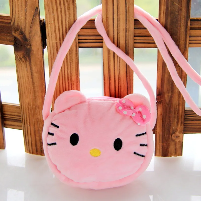 Lovely Children Coin Purse Cartoon Plush Messenger Bags Cute Animal Panda Cat Rabbit Fluffy Baby Kid Kindergarten Cross-Body Bag