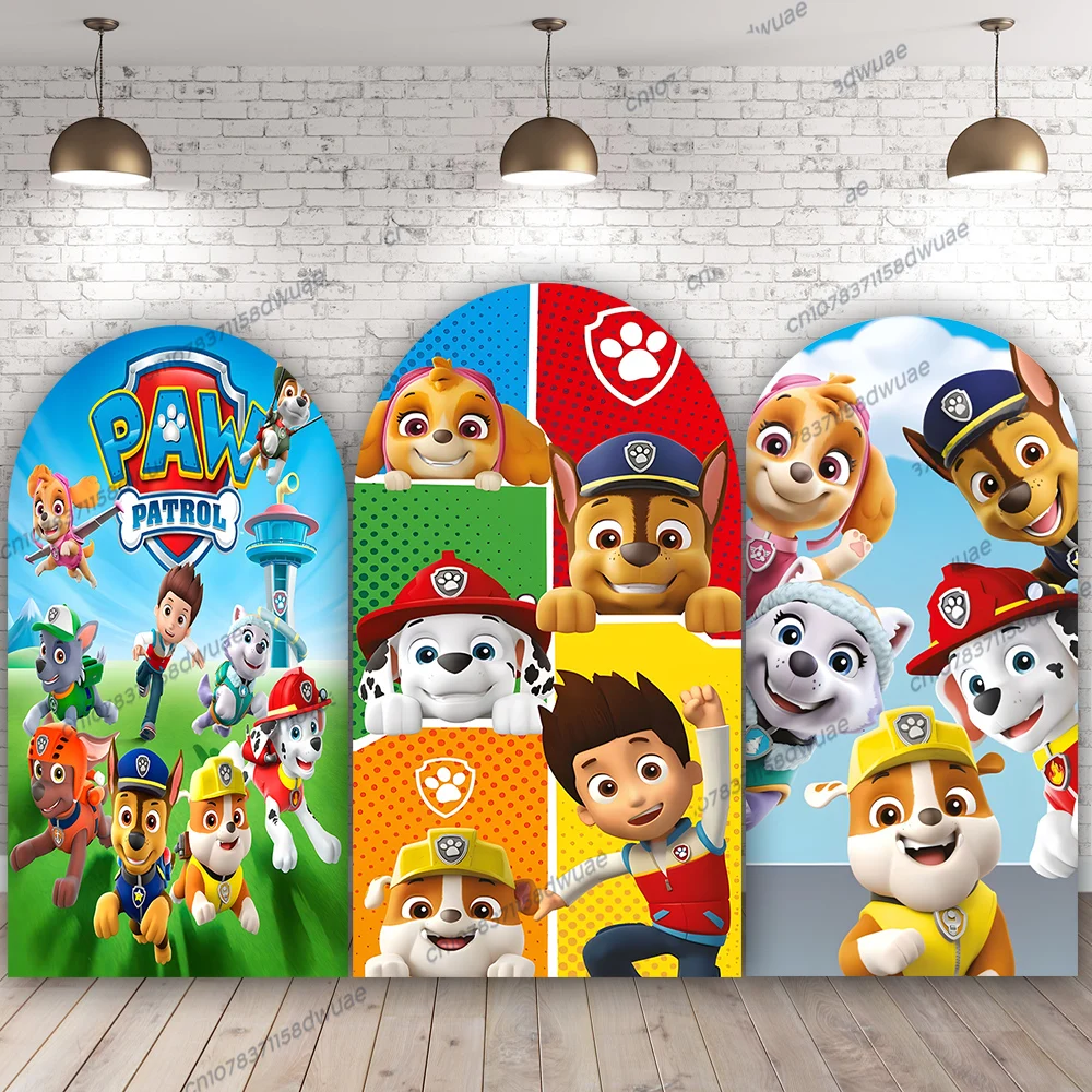 

Paw Patrol Birthday Party Photo Background Baby Shower Arch Photo Backdrop Cartoon Banner Photography Backdrop