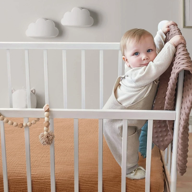 Draps de matelas CPull en mousseline pour bébé, drap ajusté pour matelas standard, gaze de melon al, 32.3x16x3.9 pouces