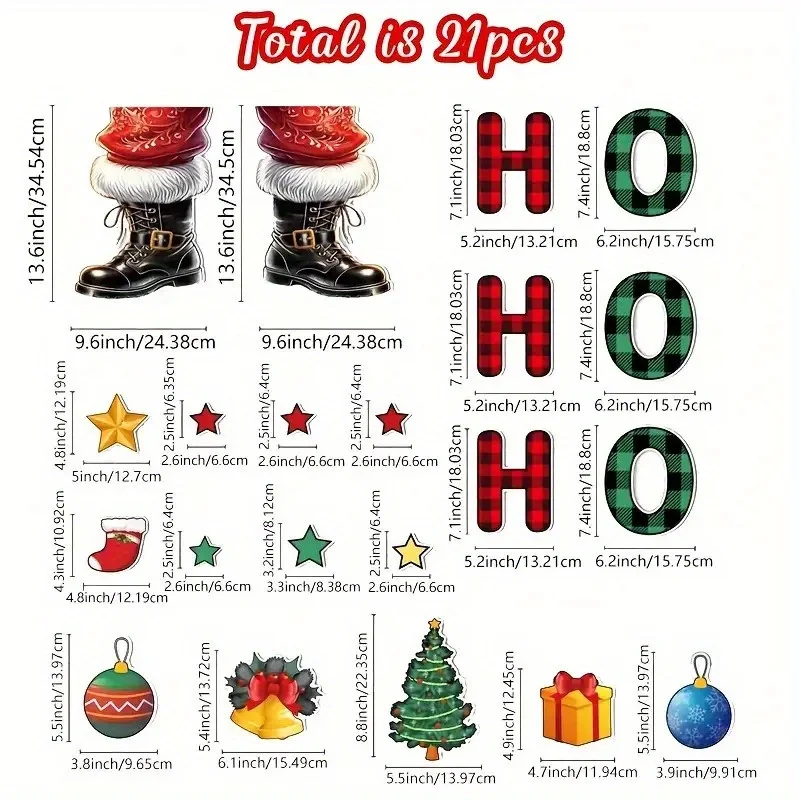 21pcs Christmas Garage Door Decorations Magnets - Santa Merry Xmas Holiday Refrigerator Fridge Kitchen Decor