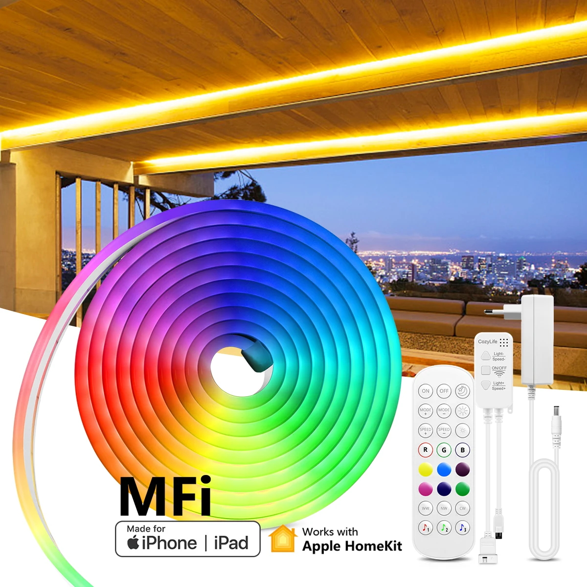 

Homekit RGB LED Strip Neon Lights Smart WiFi APP Siri Control Neon Tape Outdoor Garden Decor Work Alexa Google Apple Home Kit