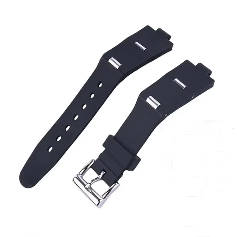 Rubber silicone strap 22x8mm 24x8mm for Bvlgari Watch Strap with notch DP42C14SVDGMT men's and women's Black Watch Bracelet