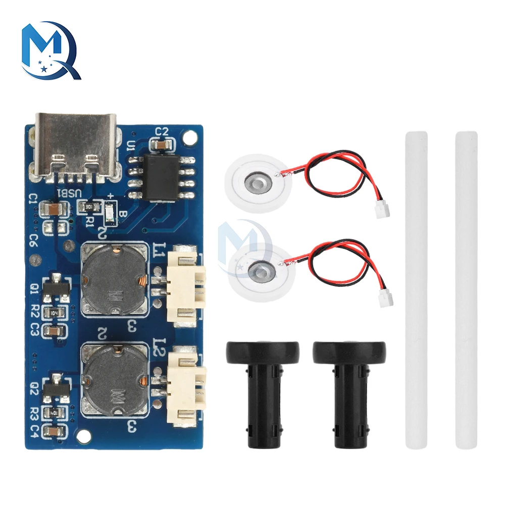 DC 5V Dual Spray Three Spray Electrified Direct Spray No Switch Ultrasonic Atomizer Humidifier Module Type C