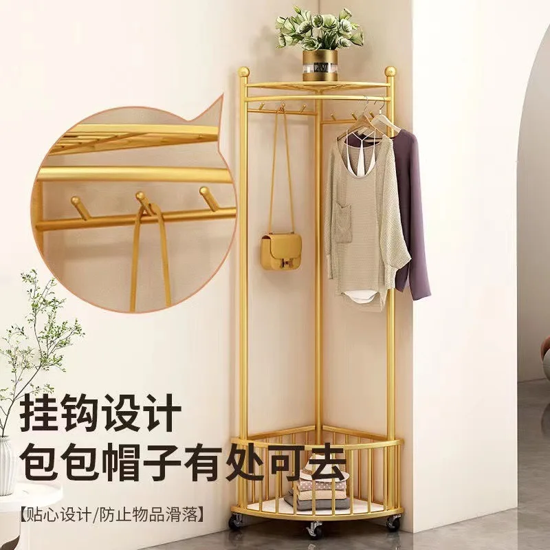 Corner Coat Rack with Shoe Storage, Metal Clothing Rail, Floor Standing Coat Racks, Clothes Hanger for Bedroom Furniture