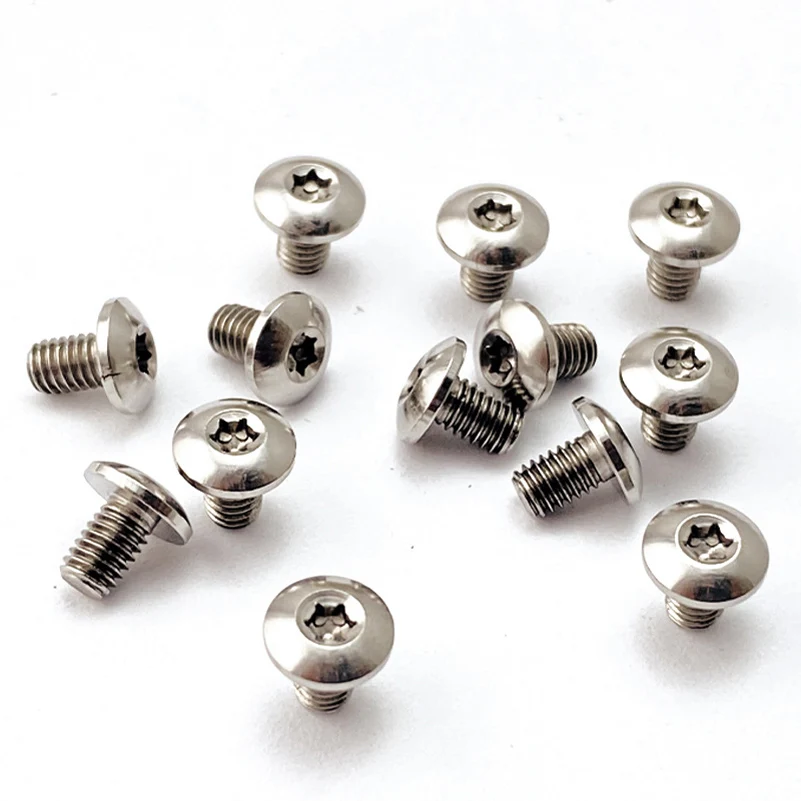 10pcs/lot CNC Titanium Made Knife Handle Making Accessories M3 Thread Screws Nails T8 Torx Half Round Button Head Spindle Rivet